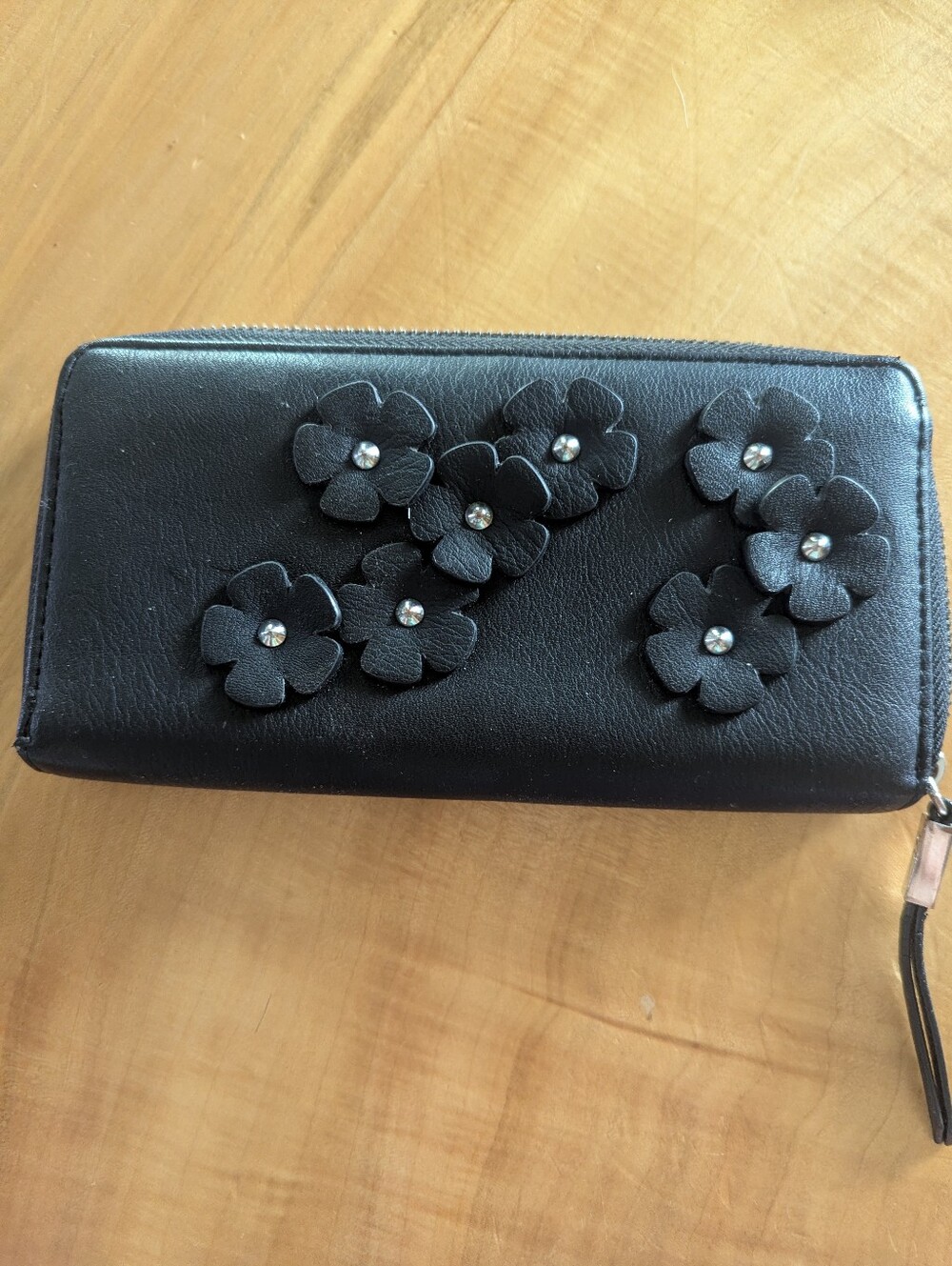 Black Flower Wallet